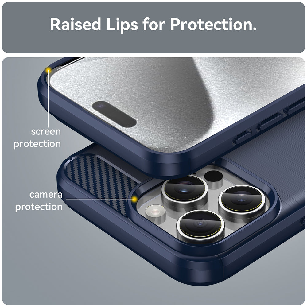 Case for Apple iPhone 16 Pro, Techsuit, Carbon, Blue