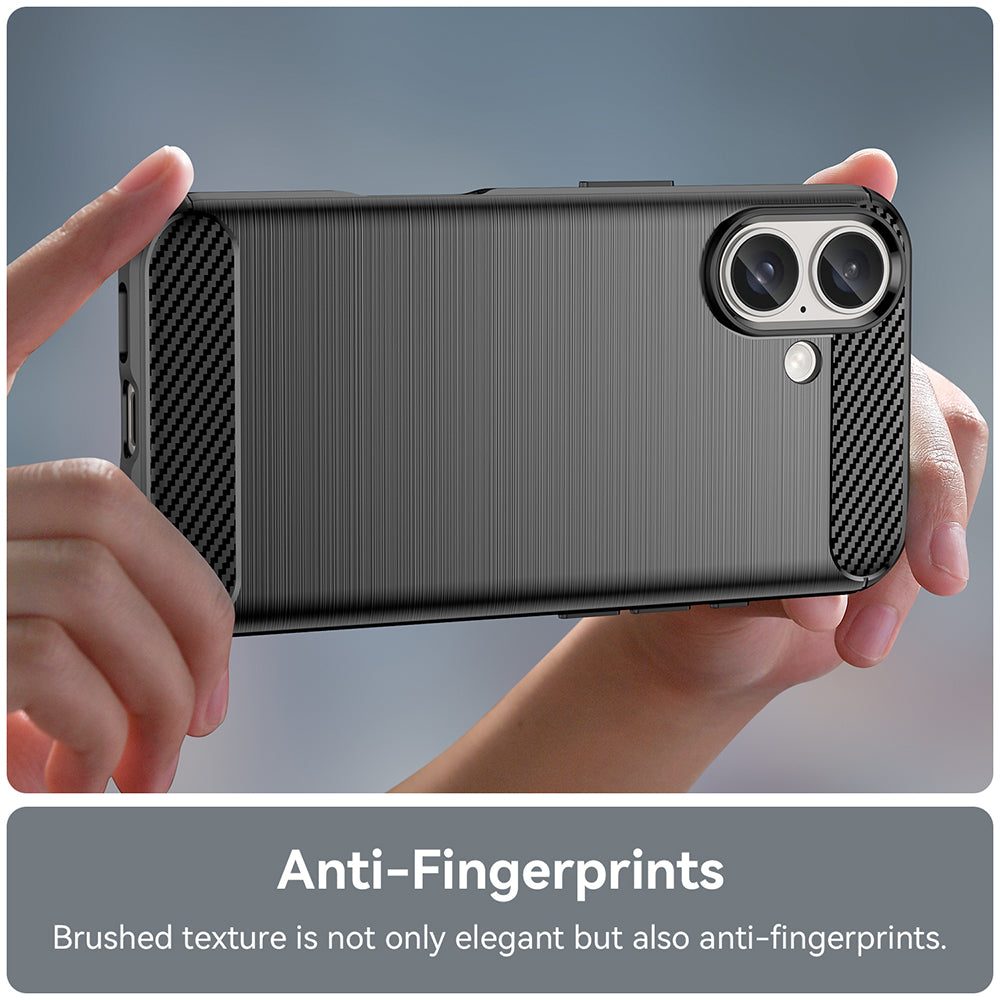 Case for Apple iPhone 16, Techsuit, Carbon, Black
