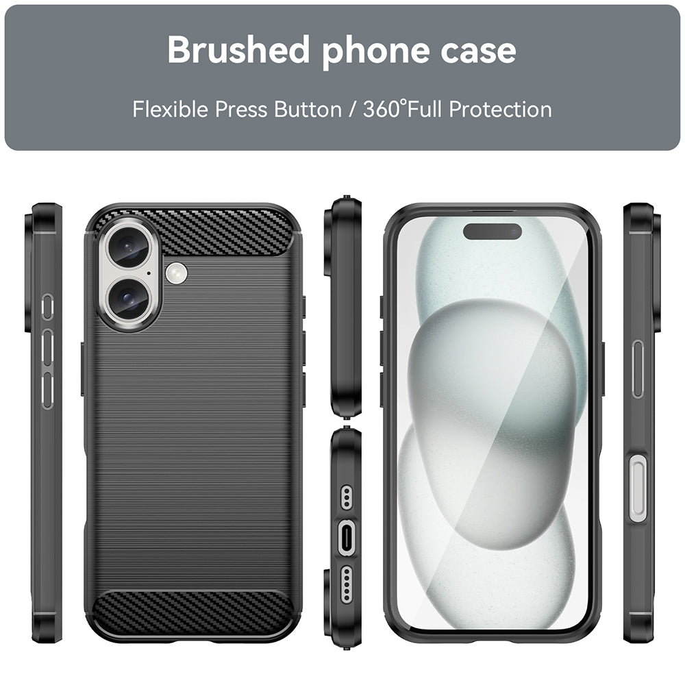 Case for Apple iPhone 16, Techsuit, Carbon, Black