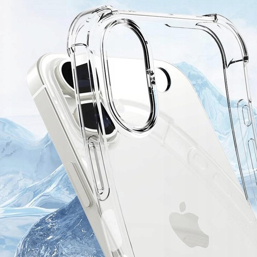 Case for Apple iPhone 16, Techsuit, Shockproof Clear Big Lens Hole, Transparent