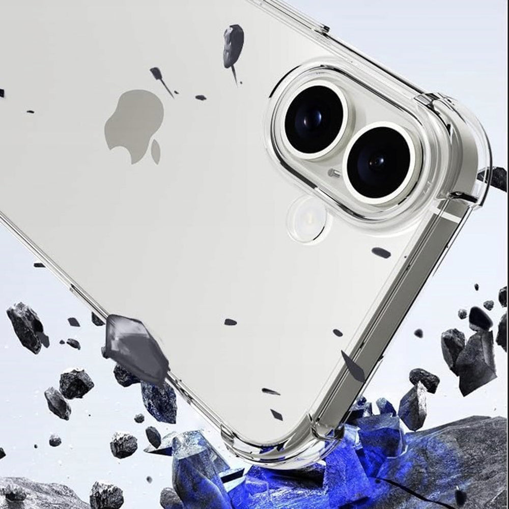 Case for Apple iPhone 16, Techsuit, Shockproof Clear Big Lens Hole, Transparent