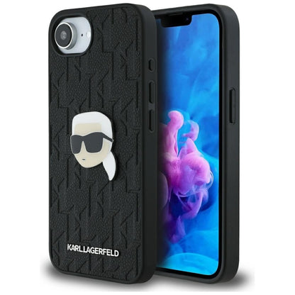 Case for Apple iPhone 16e, Karl Lagerfeld, Monogram Karl's Head, Black