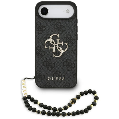 Case for Apple iPhone 17 Air, Guess, 4G Classic Logo with Strap, Black