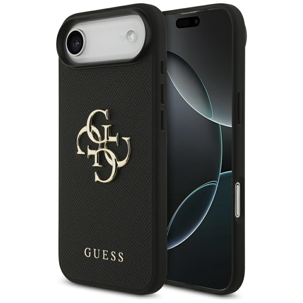 Case for Apple iPhone 17 Air, Guess, 4G Grained Big and Classic Logo, Black