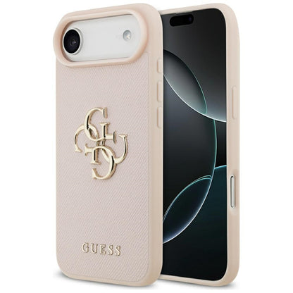 Case for Apple iPhone 17 Air, Guess, 4G Grained Big and Classic Logo, Pink