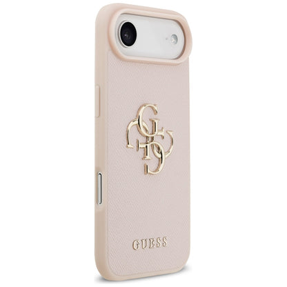 Case for Apple iPhone 17 Air, Guess, 4G Grained Big and Classic Logo, Pink