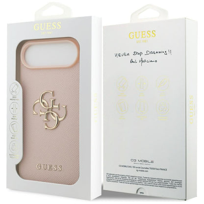 Case for Apple iPhone 17 Air, Guess, 4G Grained Big and Classic Logo, Pink