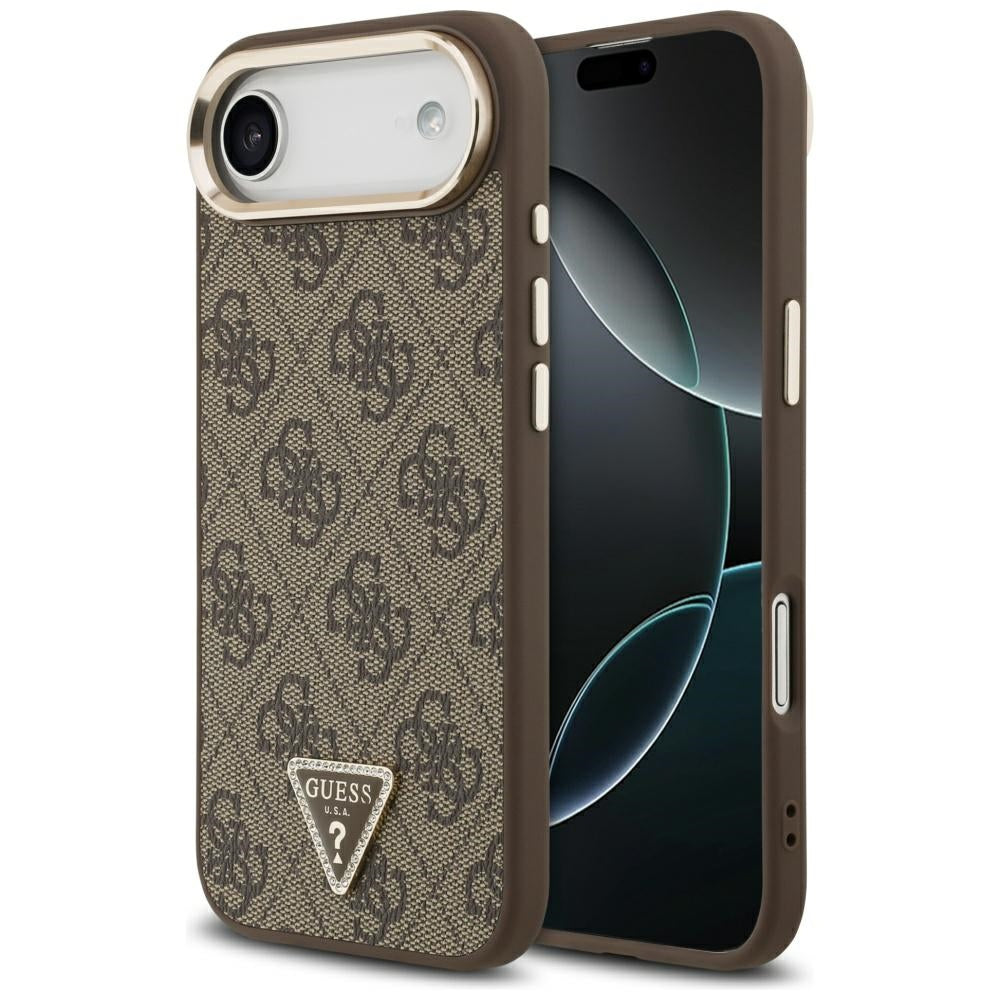 Case for Apple iPhone 17 Air, Guess, 4G Triangle Logo, Golden Brown