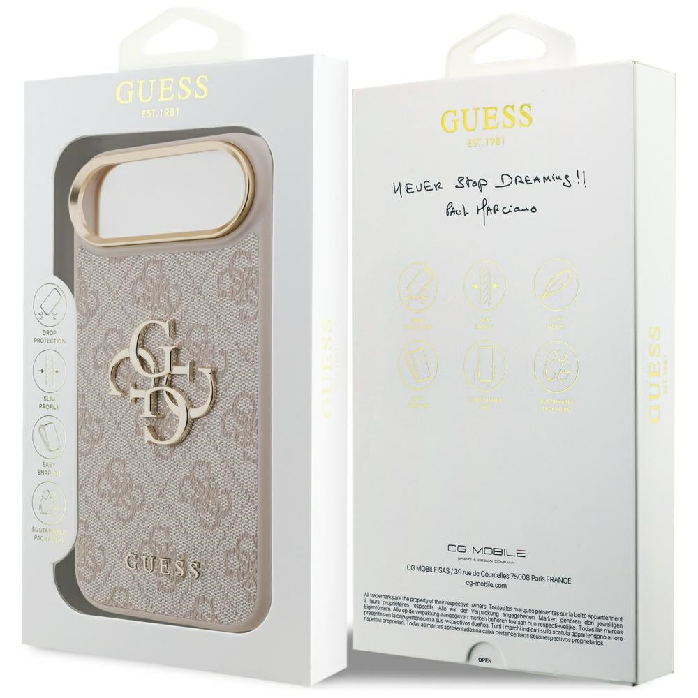 Case for Apple iPhone 17 Air, Guess, Big 4G Logo Classic, Golden Pink
