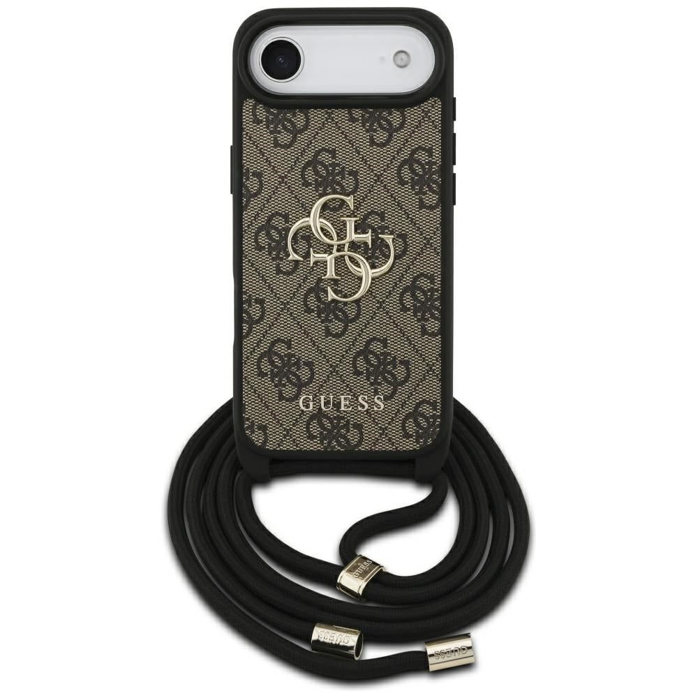 Case for Apple iPhone 17 Air, Guess, Crossbody Cord 4G Big Logo, Brown