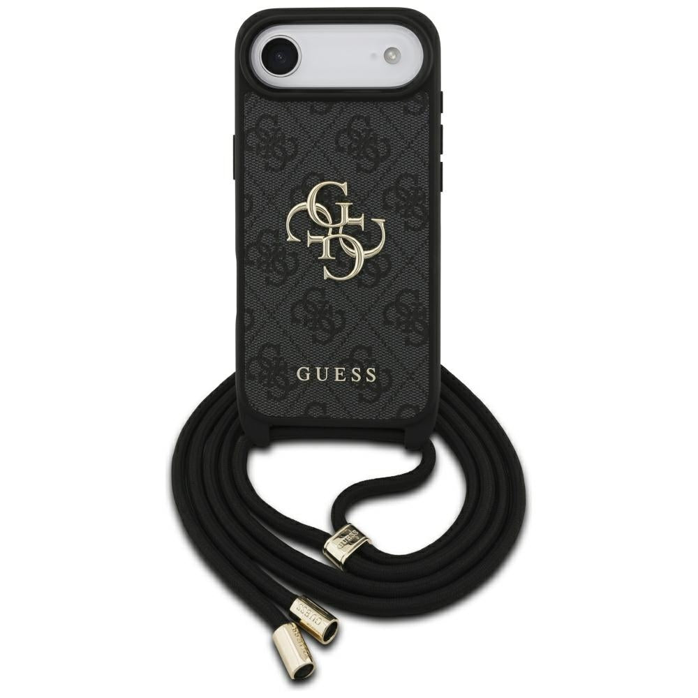 Case for Apple iPhone 17 Air, Guess, Crossbody Cord 4G Big Logo, Black