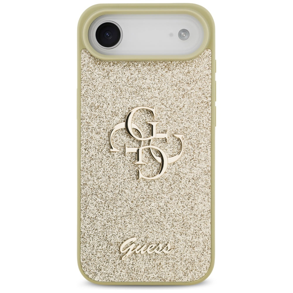 Case for Apple iPhone 17 Air, Guess, Fixed Glitter Big 4G, Gold