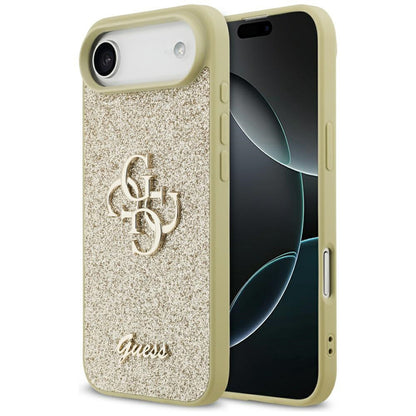 Case for Apple iPhone 17 Air, Guess, Fixed Glitter Big 4G, Gold