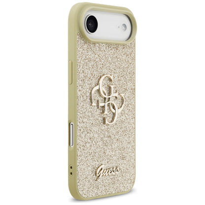 Case for Apple iPhone 17 Air, Guess, Fixed Glitter Big 4G, Gold