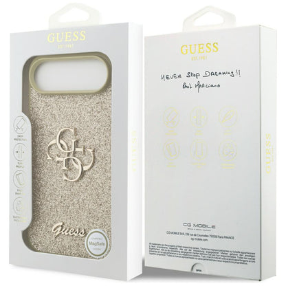 Case for Apple iPhone 17 Air, Guess, Fixed Glitter Big 4G, Gold