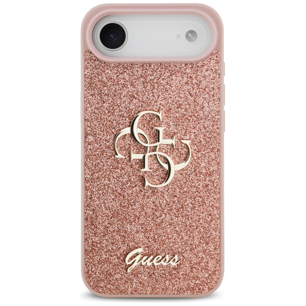 Case for Apple iPhone 17 Air, Guess, Fixed Glitter Big 4G, Pink