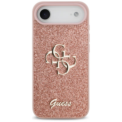 Case for Apple iPhone 17 Air, Guess, Fixed Glitter Big 4G, Pink