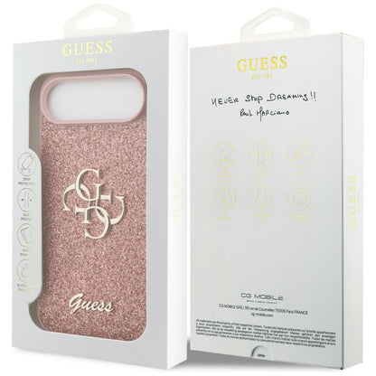 Case for Apple iPhone 17 Air, Guess, Fixed Glitter Big 4G, Pink