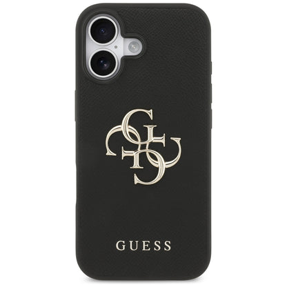 Case for Apple iPhone 17, Guess, 4G Grained Big and Classic Logo, Black