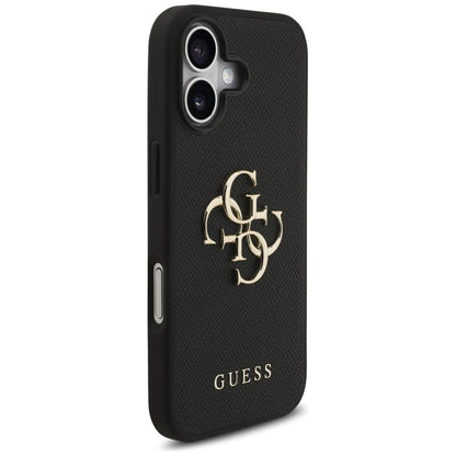 Case for Apple iPhone 17, Guess, 4G Grained Big and Classic Logo, Black