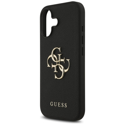 Case for Apple iPhone 17, Guess, 4G Grained Big and Classic Logo, Black