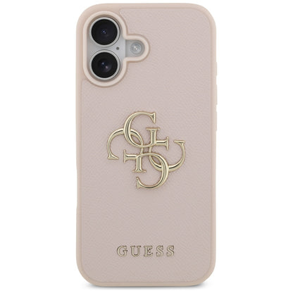 Case for Apple iPhone 17, Guess, 4G Grained Big and Classic Logo, Pink