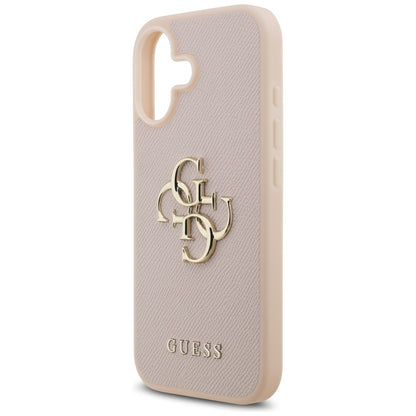 Case for Apple iPhone 17, Guess, 4G Grained Big and Classic Logo, Pink