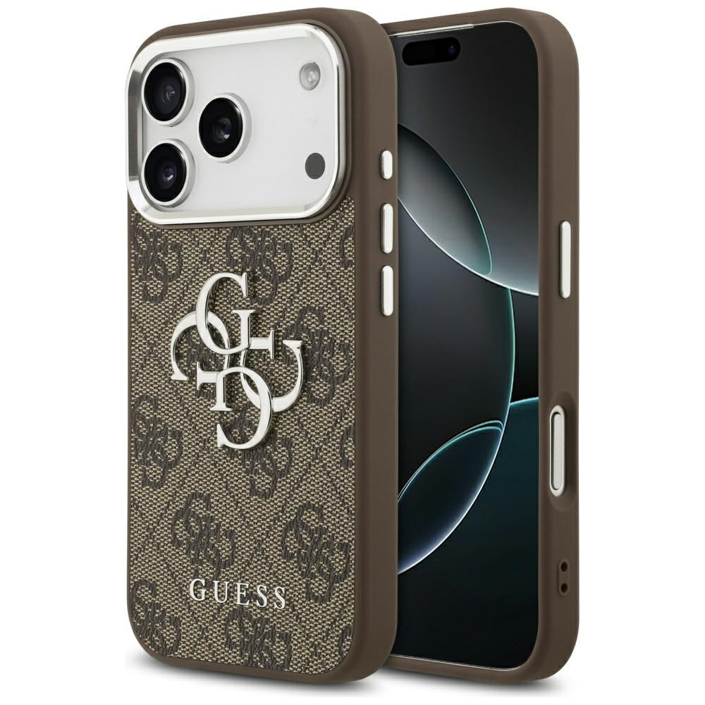 Case for Apple iPhone 17 Pro, Guess, Big 4G Logo Classic, Silver Brown