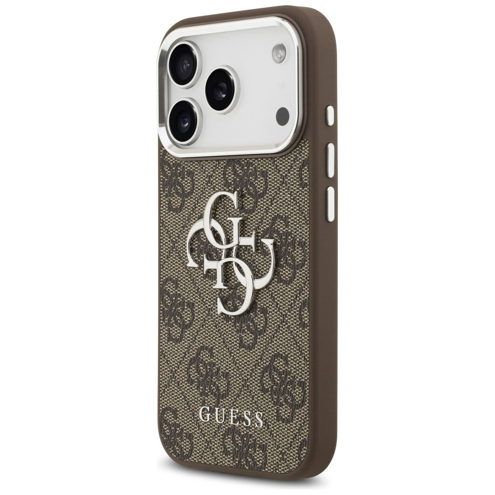 Case for Apple iPhone 17 Pro, Guess, Big 4G Logo Classic, Silver Brown