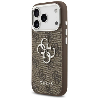 Case for Apple iPhone 17 Pro, Guess, Big 4G Logo Classic, Silver Brown
