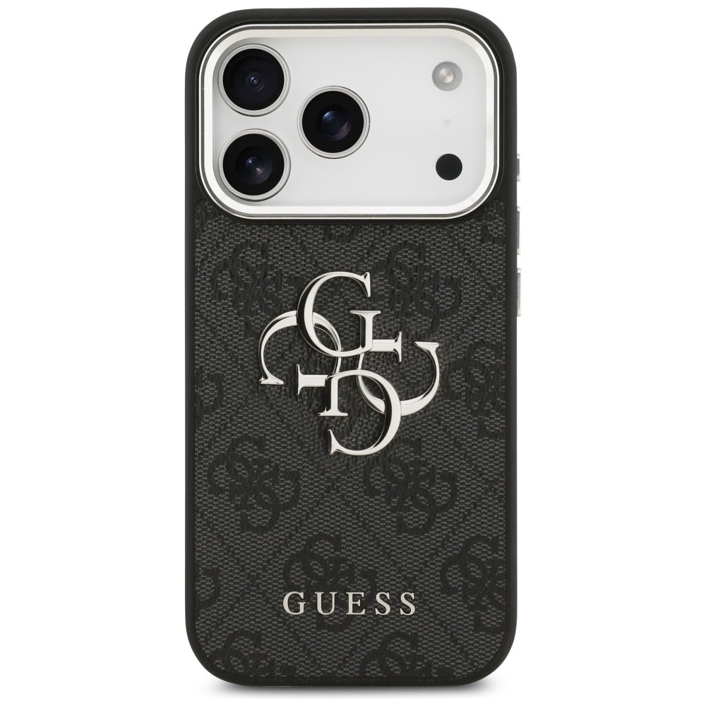 Case for Apple iPhone 17 Pro, Guess, Big 4G Logo Classic, Black Silver