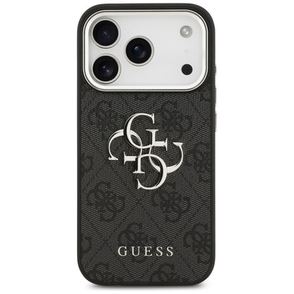 Case for Apple iPhone 17 Pro, Guess, Big 4G Logo Classic, Black Silver