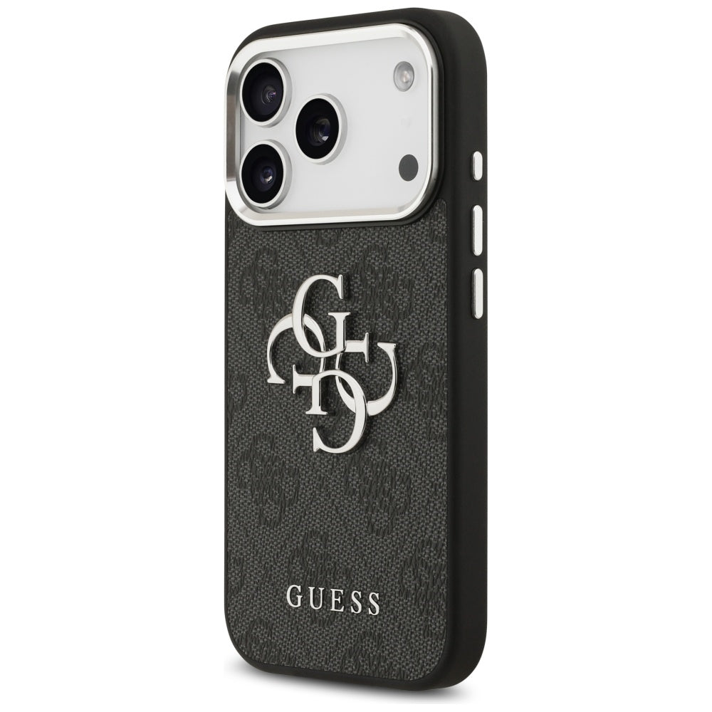 Case for Apple iPhone 17 Pro, Guess, Big 4G Logo Classic, Black Silver