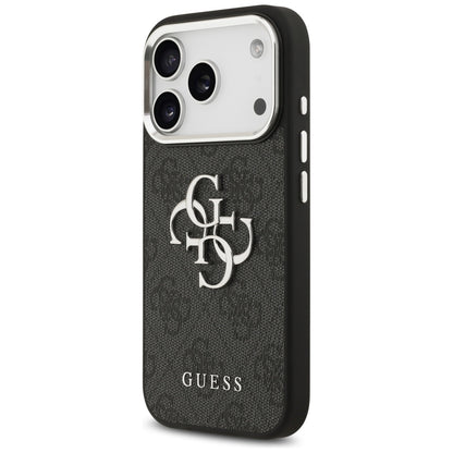 Case for Apple iPhone 17 Pro, Guess, Big 4G Logo Classic, Black Silver