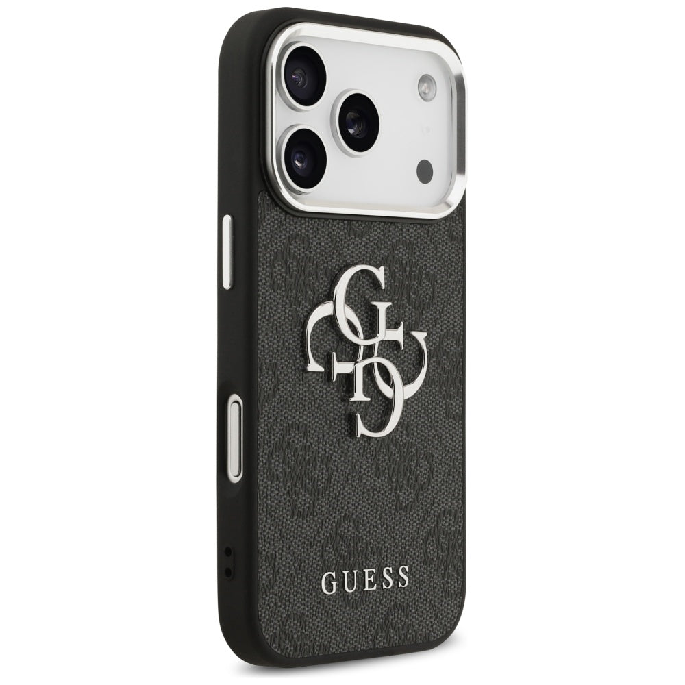 Case for Apple iPhone 17 Pro, Guess, Big 4G Logo Classic, Black Silver