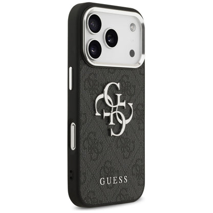 Case for Apple iPhone 17 Pro, Guess, Big 4G Logo Classic, Black Silver