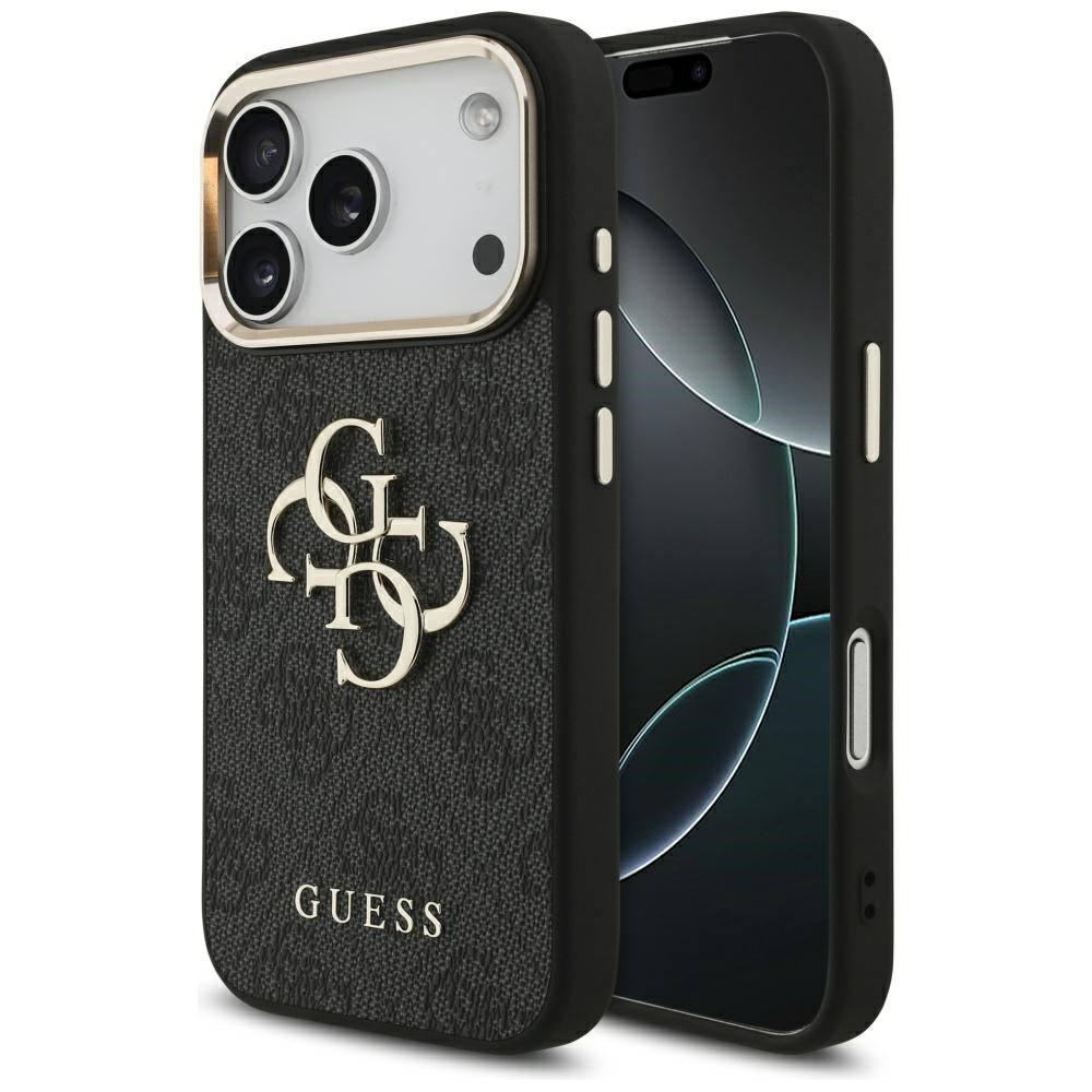 Case for Apple iPhone 17 Pro, Guess, Big 4G Logo Classic, Black Gold