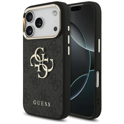 Case for Apple iPhone 17 Pro, Guess, Big 4G Logo Classic, Black Gold