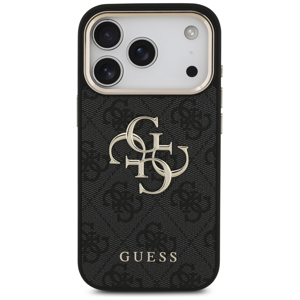 Case for Apple iPhone 17 Pro, Guess, Big 4G Logo Classic, Black Gold