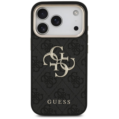 Case for Apple iPhone 17 Pro, Guess, Big 4G Logo Classic, Black Gold