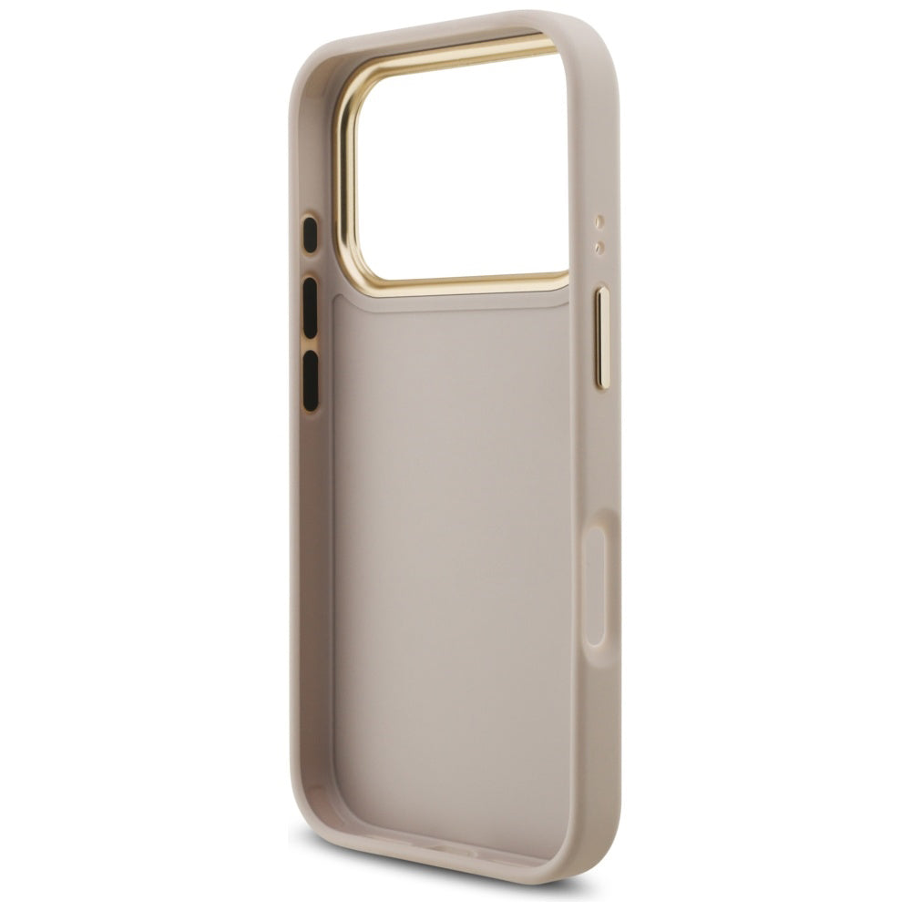 Case for Apple iPhone 17 Pro, Guess, Big 4G Logo Classic, Golden Pink