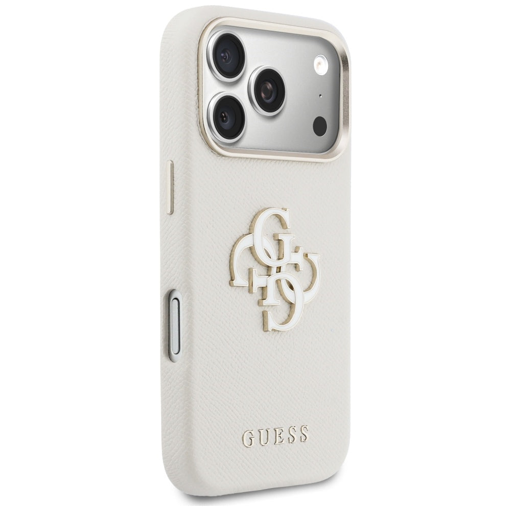 Case for Apple iPhone 17 Pro, Guess, Resin Logo, Beige