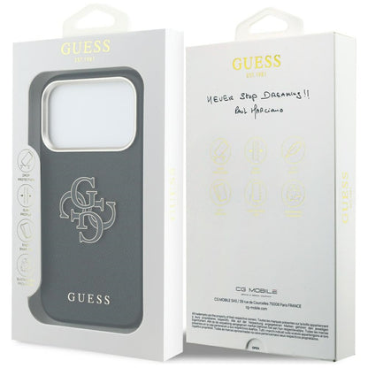 Case for Apple iPhone 17 Pro, Guess, Resin Logo, Black