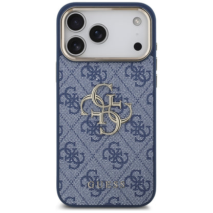 Case for Apple iPhone 17 Pro Max, Guess, Big 4G Logo Classic, Golden Blue