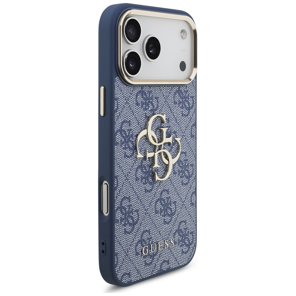Case for Apple iPhone 17 Pro Max, Guess, Big 4G Logo Classic, Golden Blue