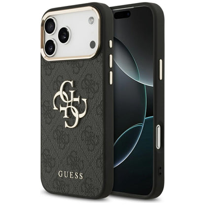 Case for Apple iPhone 17 Pro Max, Guess, Big 4G Logo Classic, Black Gold