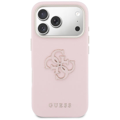 Case for Apple iPhone 17 Pro, Guess, Resin Logo, Pink