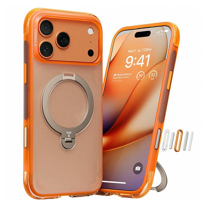 MagSafe Case for Apple iPhone 17 Pro Max, Torras, Ostand Spin Air, Orange