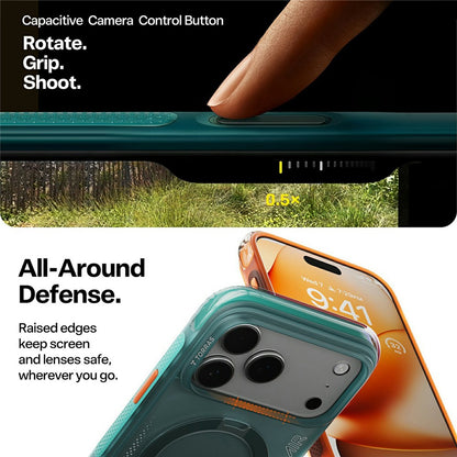 MagSafe Case for Apple iPhone 17 Pro Max, Torras, Ostand Spin Air, Green
