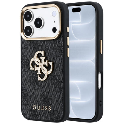 Case for Apple iPhone 18 Pro / 17 Pro, Guess, 4G Big Strass Logo, Black